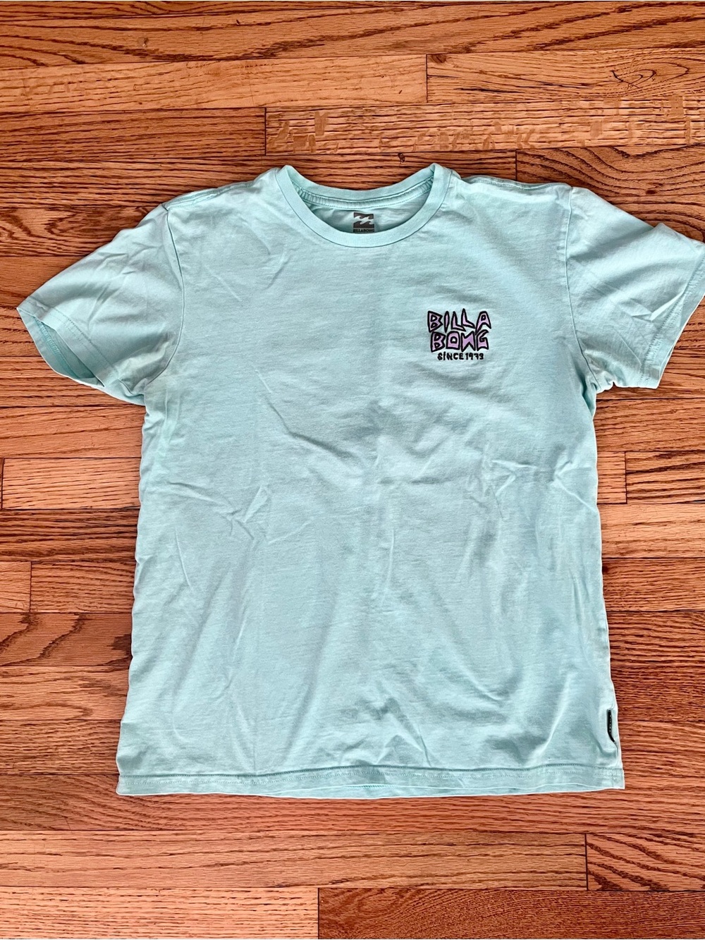 Billabong Kids Mint Green Short Sleeve Logo Tee Sz 10
